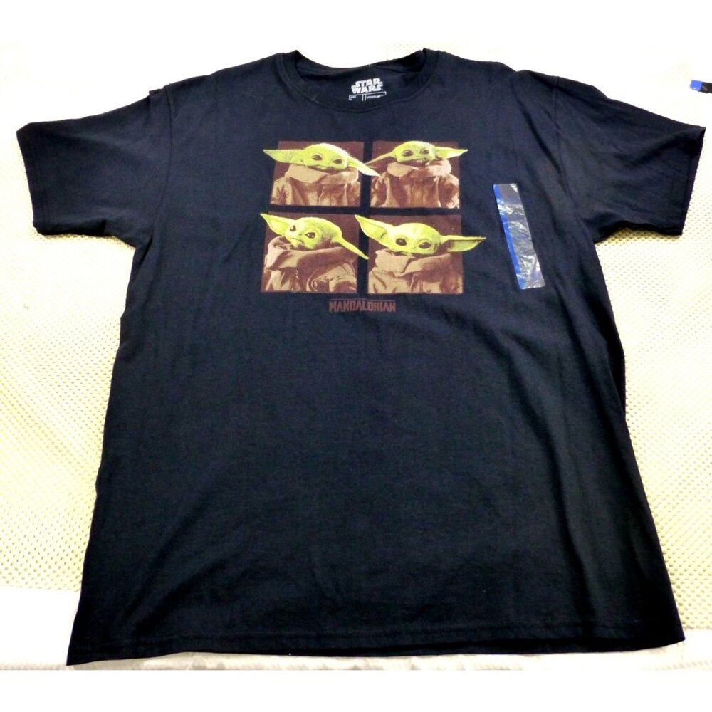 Fifth Sun Star Wars Mandalorian Baby‎ Yoda Mens Graphic Tee Shirt Black L NEW